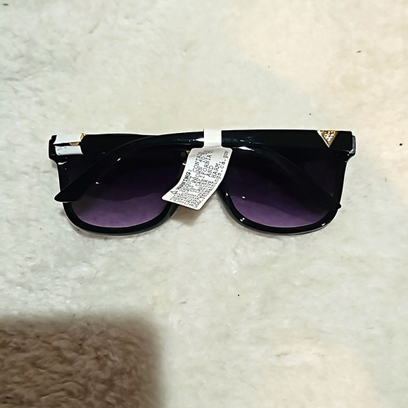 Guess Factory Women Sunglasses Shiny Black Rectangle Shape Frame GF032701B